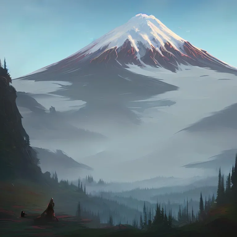 Concept art of Mt. Saint Helens by Airi Pan