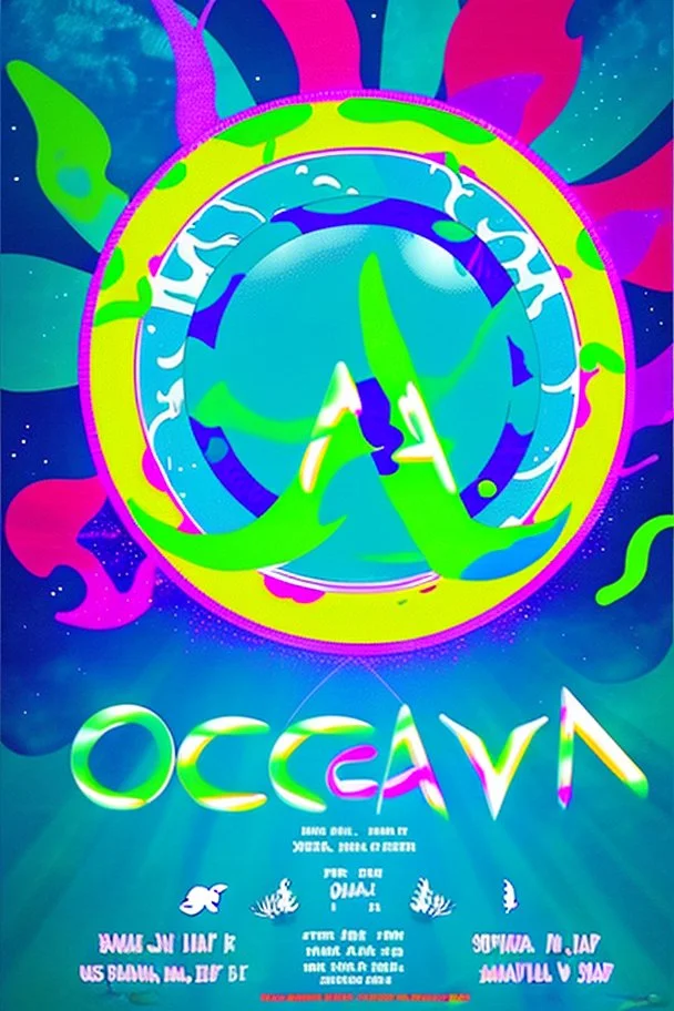 rave poster with ocean theme