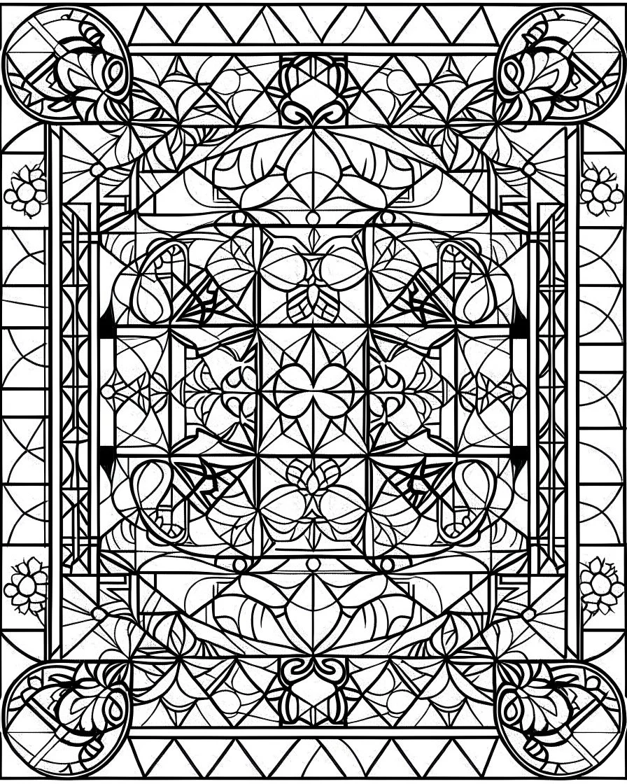 no black,simple Mosaic simple Coloring Pages, no black color,, easy to color