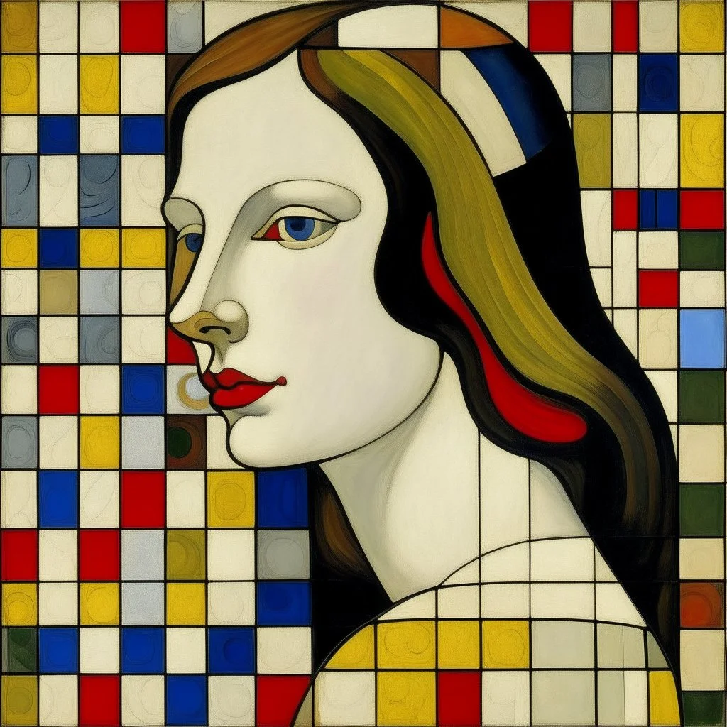 a beautiful woman by Piet Mondrian