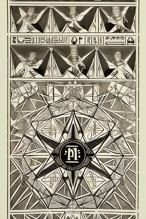 A Detailed Infographic, Marginalia Titled ‘Satanic Circus'; Constructivism, Ultra-Detailed, Intricate Line Drawing, Hieroglyphics, Escher, Award-Winning