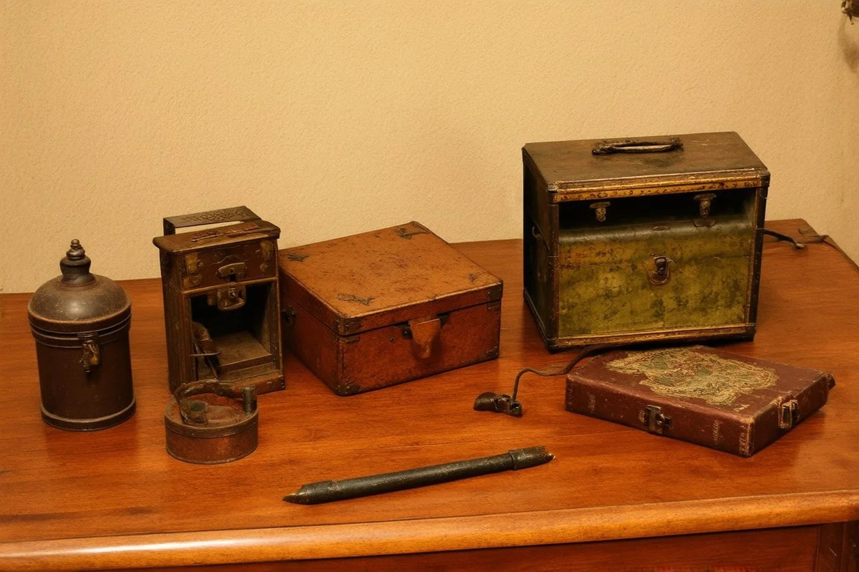 Very old stuff in a room