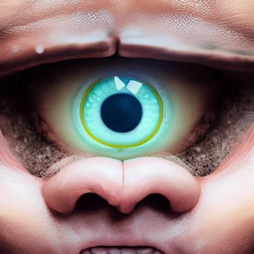 close-up portrait of screaming face reflected in human eye, ultra-realistic, intricate, 8k resolution, high-quality, fine-detail, digital art, detailed matte, volumetric lighting, dynamic lighting, photorealistic, 3d octane render, illustration,