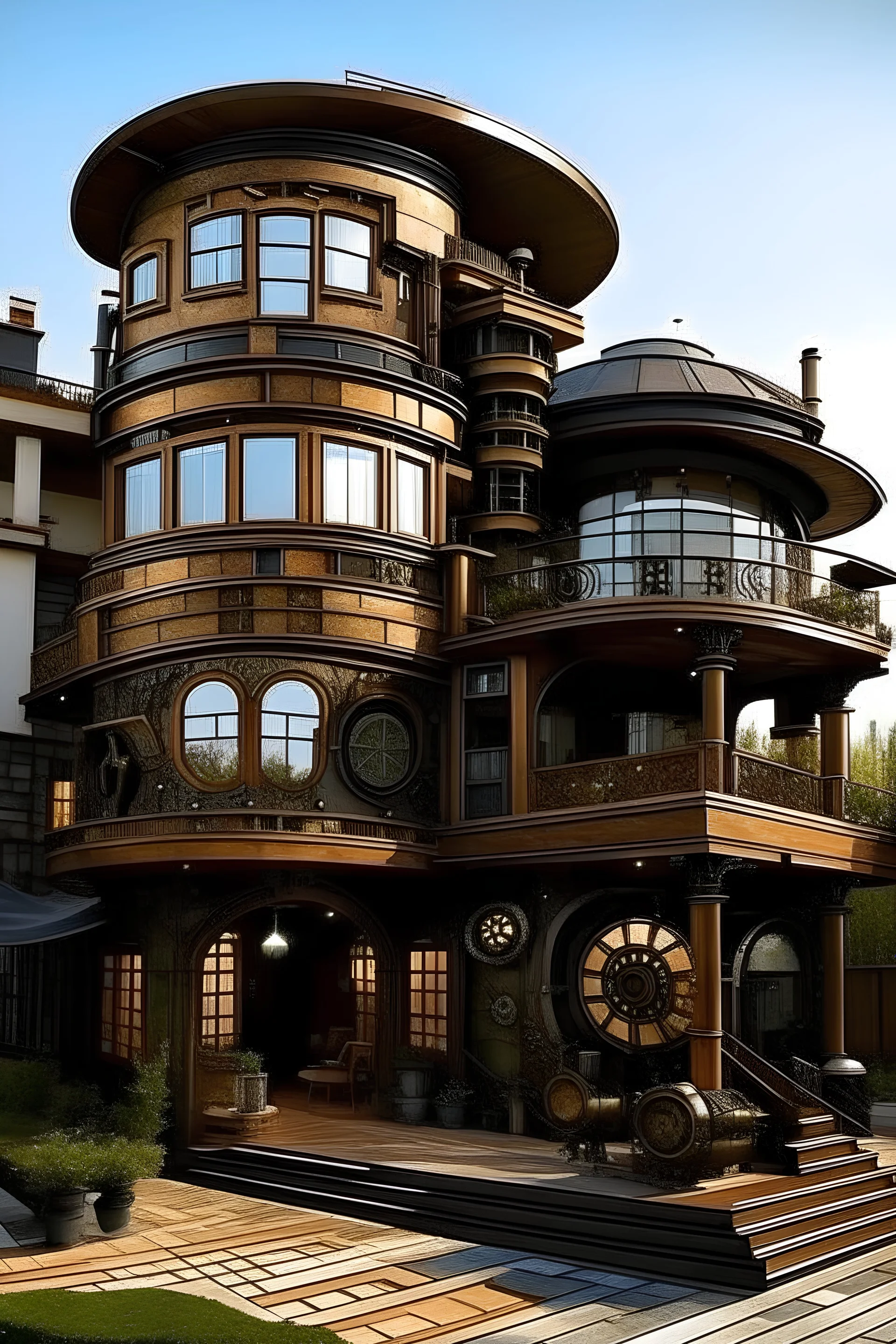 greece house with steampunk style