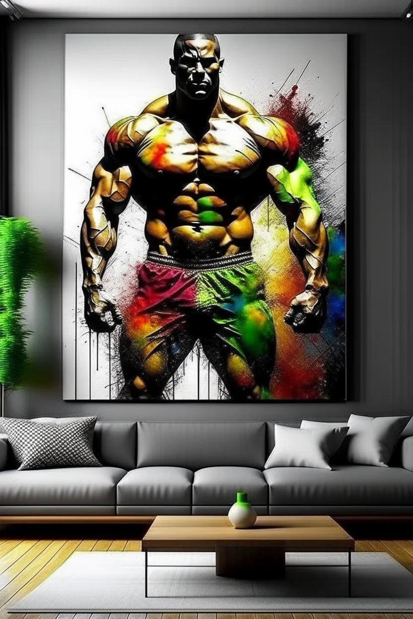 man wall art bodybuilder body