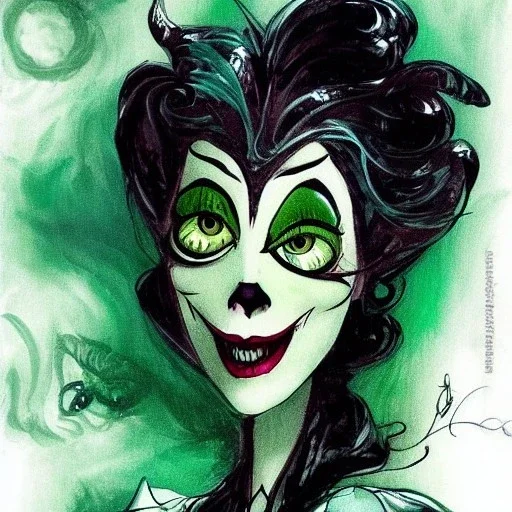 extrem tim burton style and disney style of an old and extrem malicious stepmother, sharp focus, sneaky eyes, old face