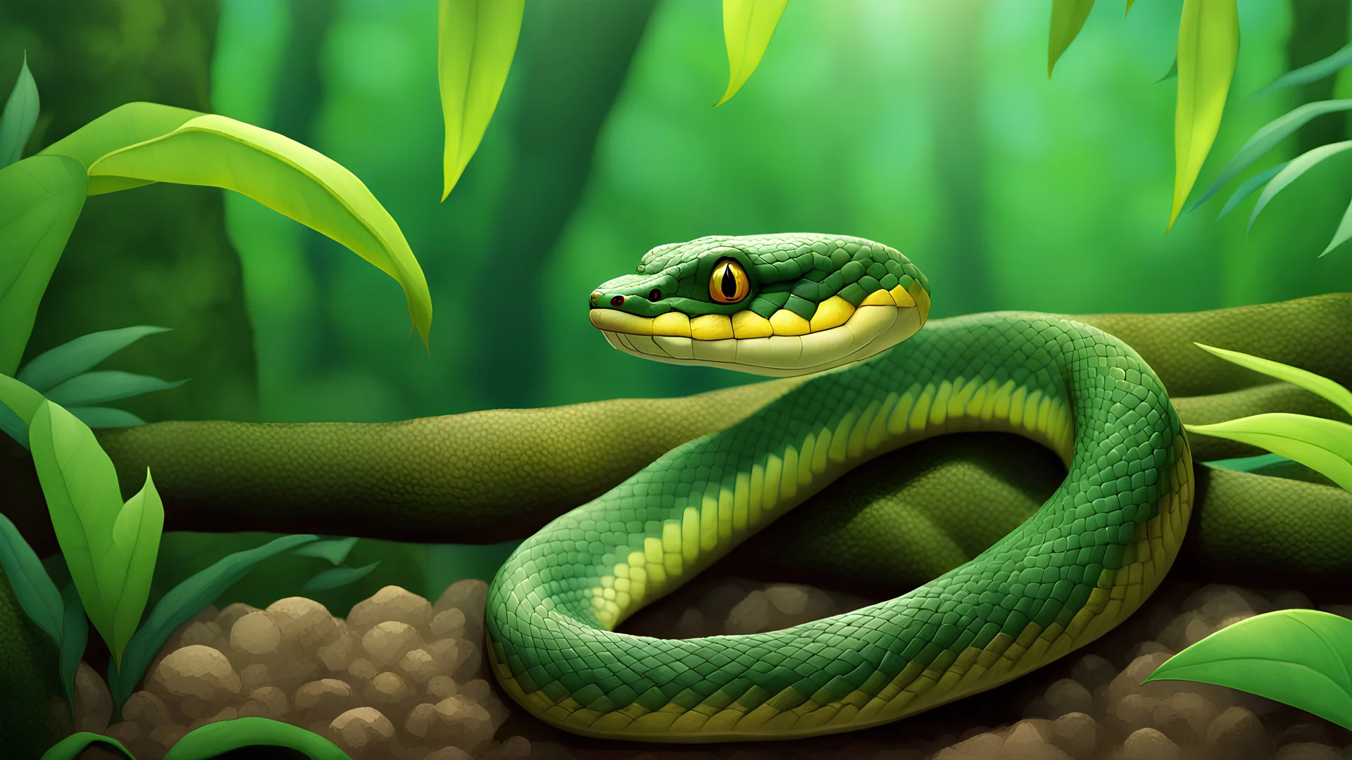 Snake, jungle, cute, magic