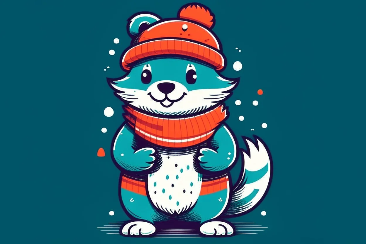 cool fun winter winter wear design party animal theme simple 3 colours design