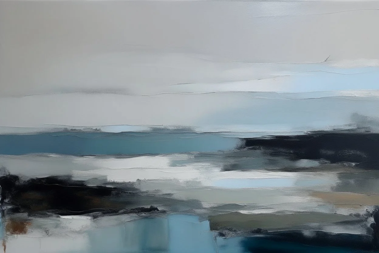 Minimalist Abstract expressionism painting of a seascape