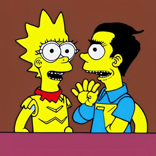 Bart Simpson meets Wednesday Addams