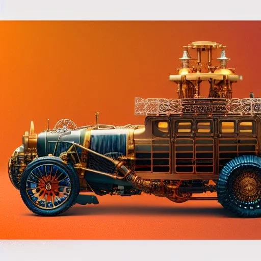 fullbody Drawing of 'sketch of Steampunk Vehicles',intricate detail,andrea bonelli,Kilian Eng,Ohrai,evan lee,Aleksandr Sidelnikov,KyuYong Eom,three quarters frontal aerial view,toned colors,16k