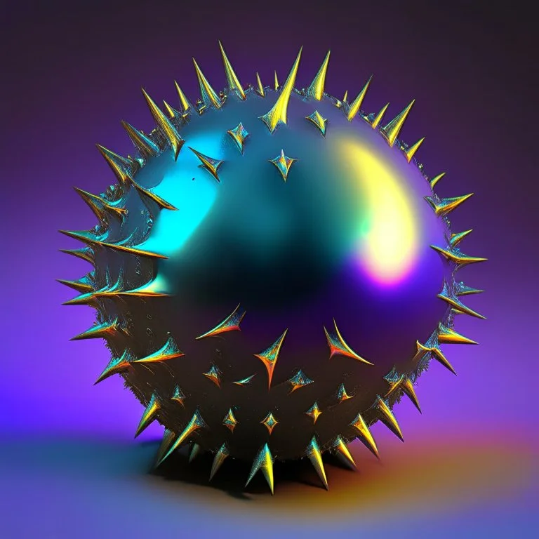 iridescent ball with spikes