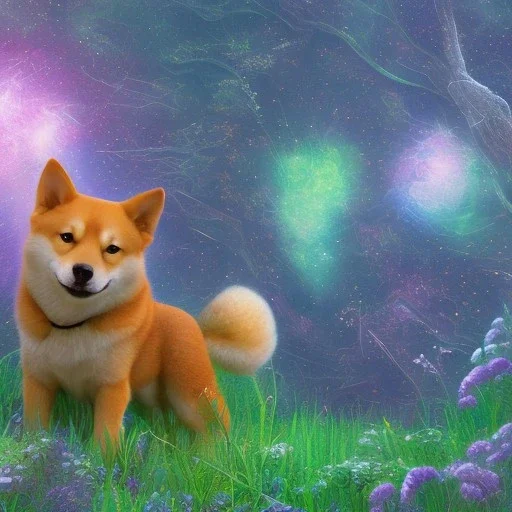 pleiadian shiba inu glowing