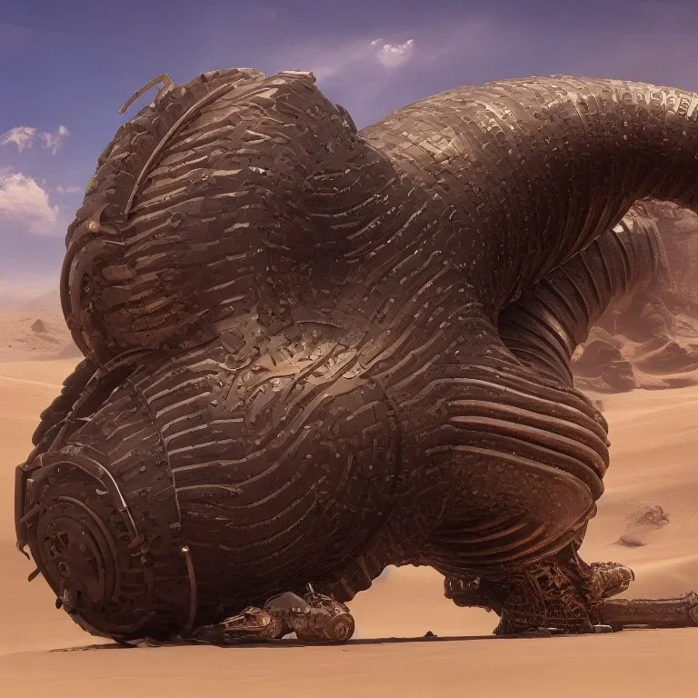 8k alien dune spaceship sandworm monkey steampunk