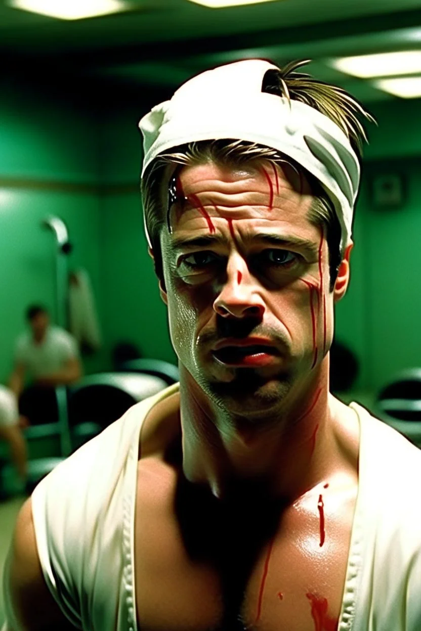 brad pitt from fight club wearing swimming equipment