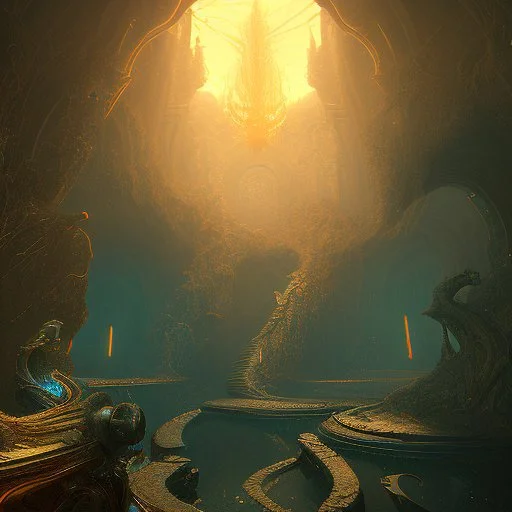 dynamic lighting, Intricately detailed, deep color, Unreal Engine, volumetric lighting, Hell landscape, Hell concept art, Hell fantasy artwork,