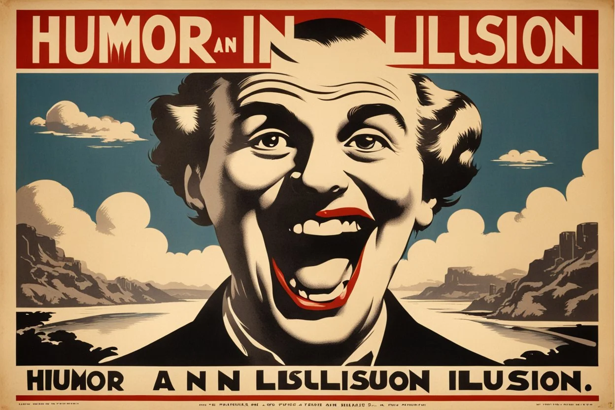 "Humor is an illusion!" propaganda poster