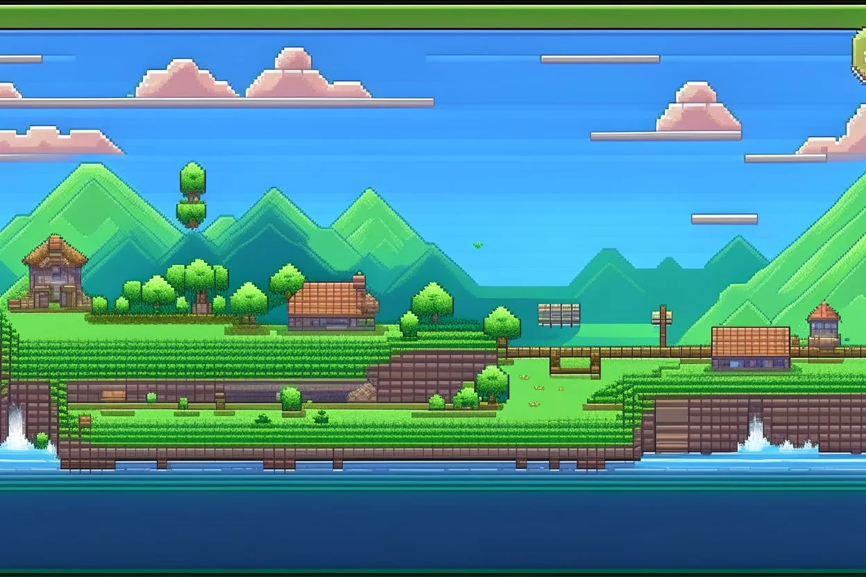 2d pixellated nintendo style landscape jupiter trading exchange