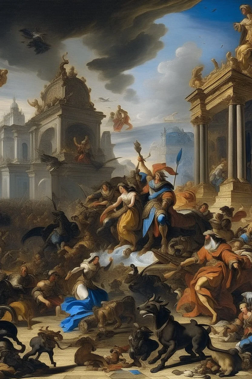 A chaotic kingdom painted by Giovanni Battista Sassi