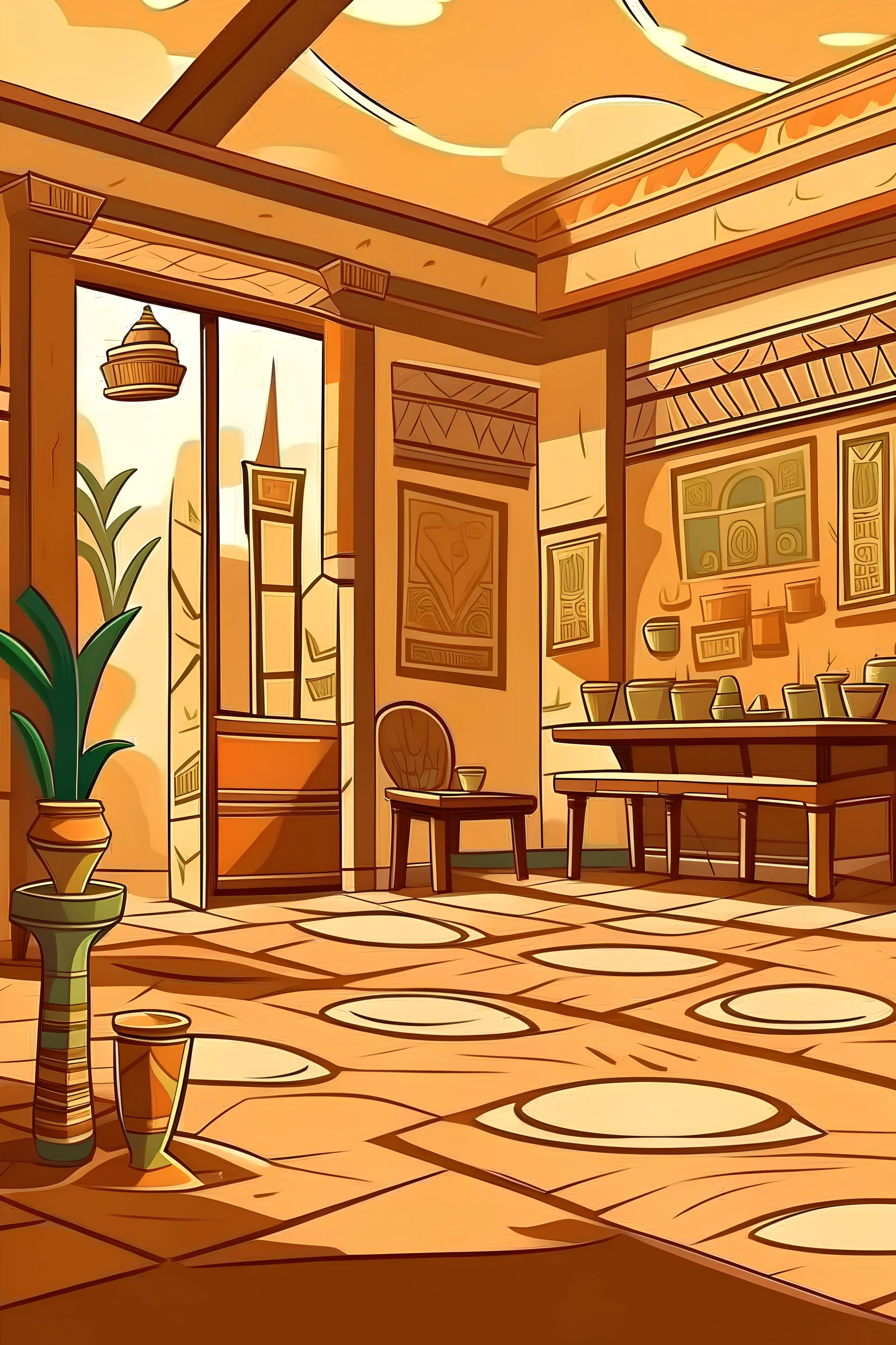 Egyptian cafe cartoon background