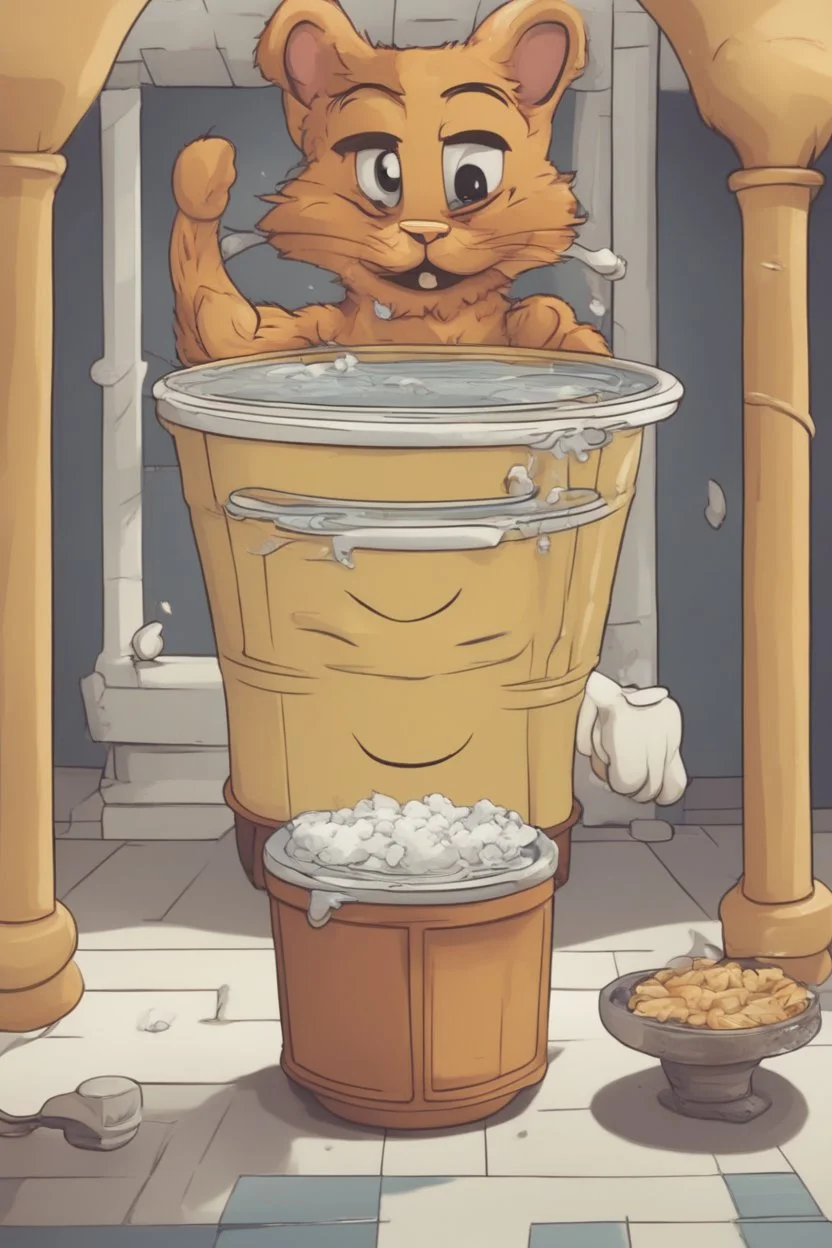 garfield themed hot tub, no background