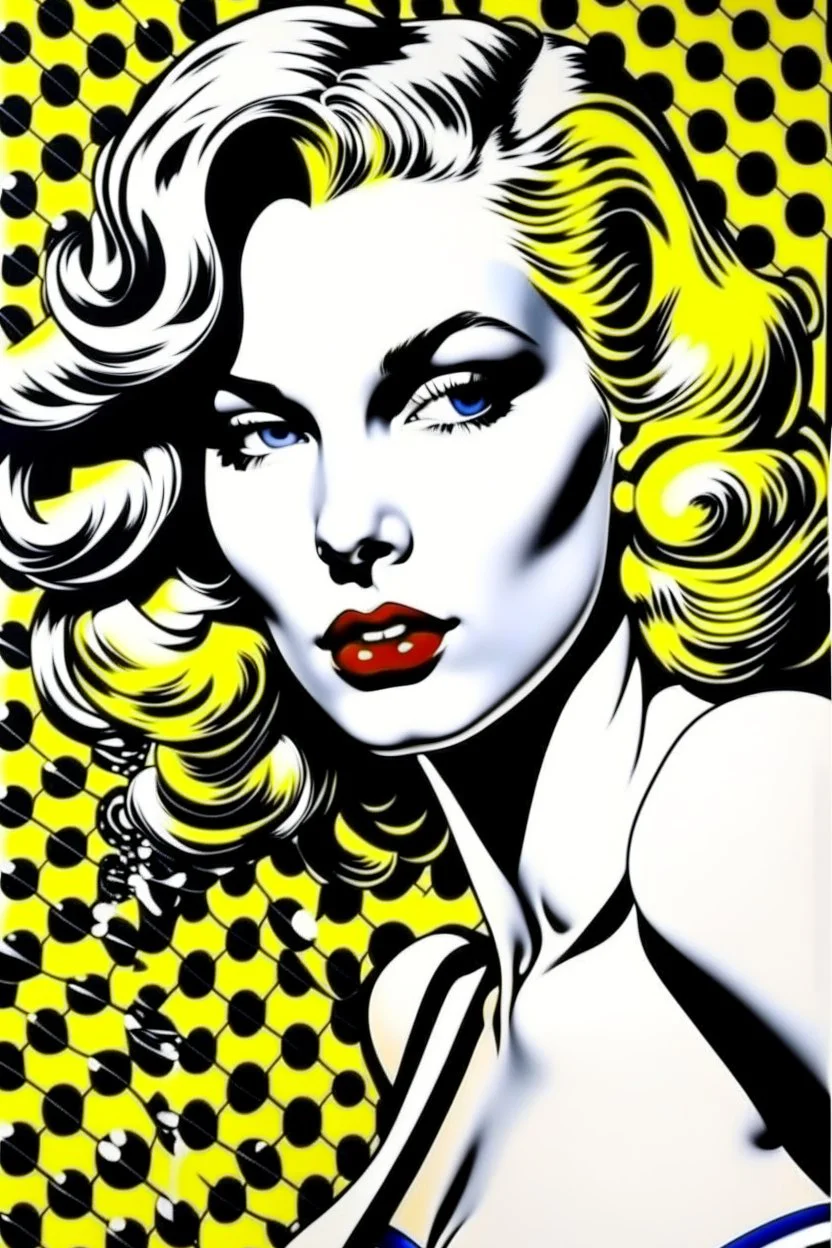 venus godess photo realistic style of roy lichtenstein