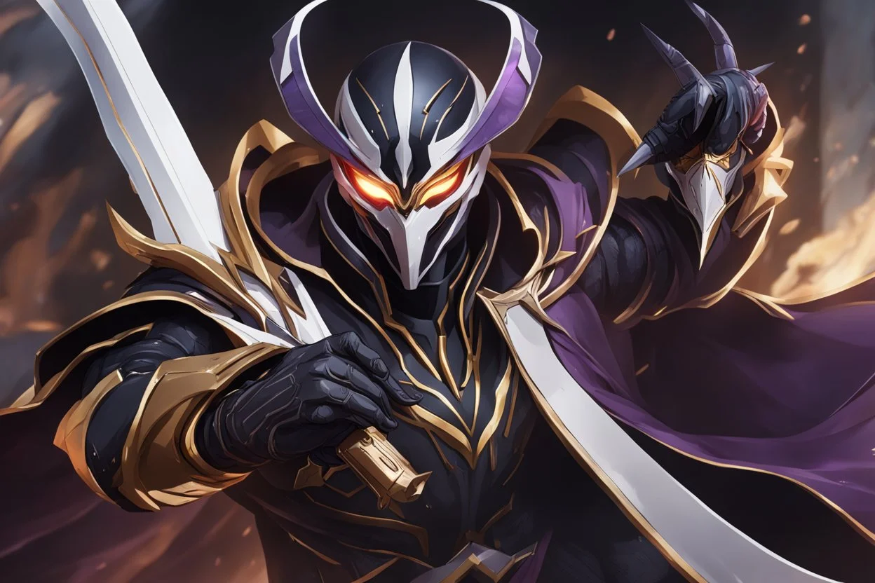 Jhin in 8k solo leveling shadow artstyle, jhin mask, wapen, venom them, close picture, intricate details, highly detailed, high details, detailed portrait, masterpiece,ultra detailed, ultra quality