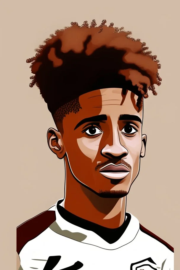 Reiss Nelson Footballer .cartoon 2d