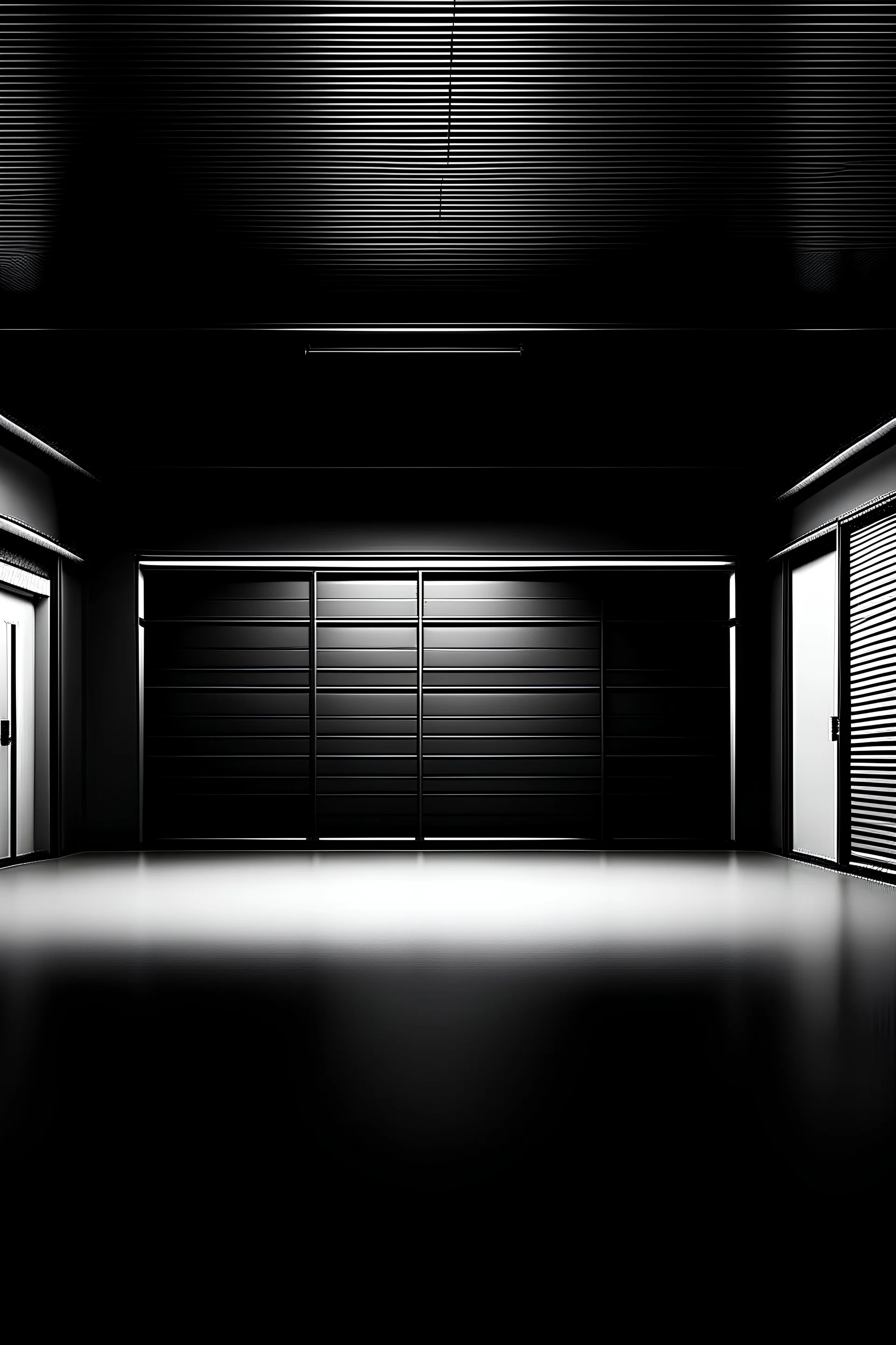 White Garage on black blackground