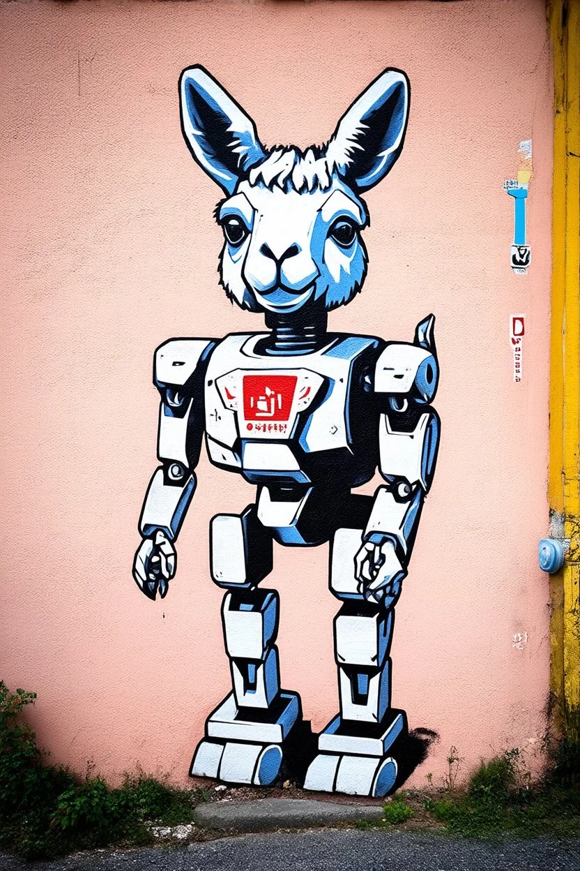logo robot lama street art