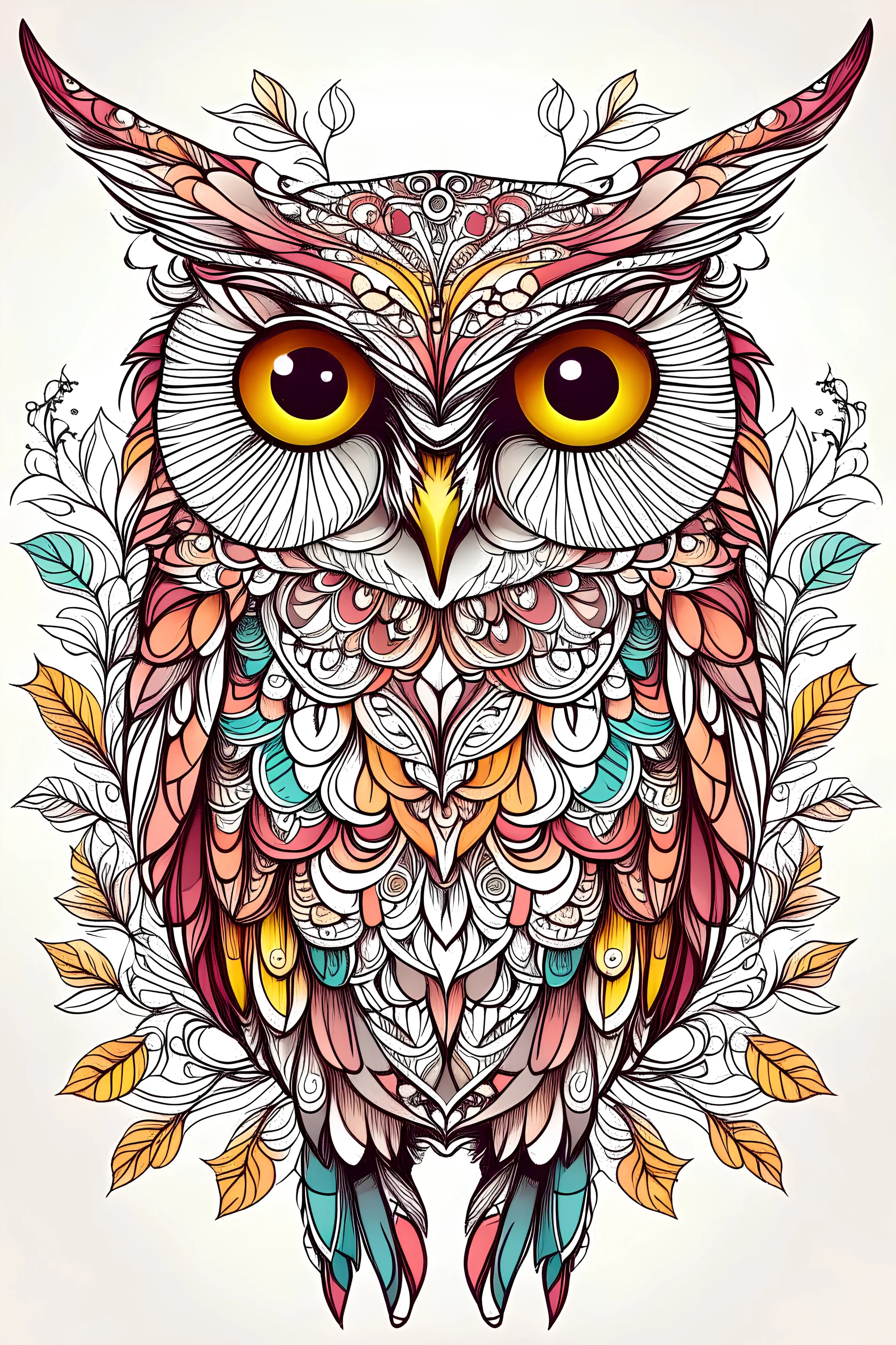 owl coloring artwork