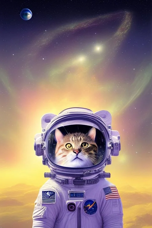 Can you imagine a world where even cats can explore the vastness of space? Well, behold the image of a feline astronaut enjoying a snack of grass while floating among the stars. Let your imagination run wild as you picture this cosmic kitty, and who knows, maybe one day we'll see it become a reality!