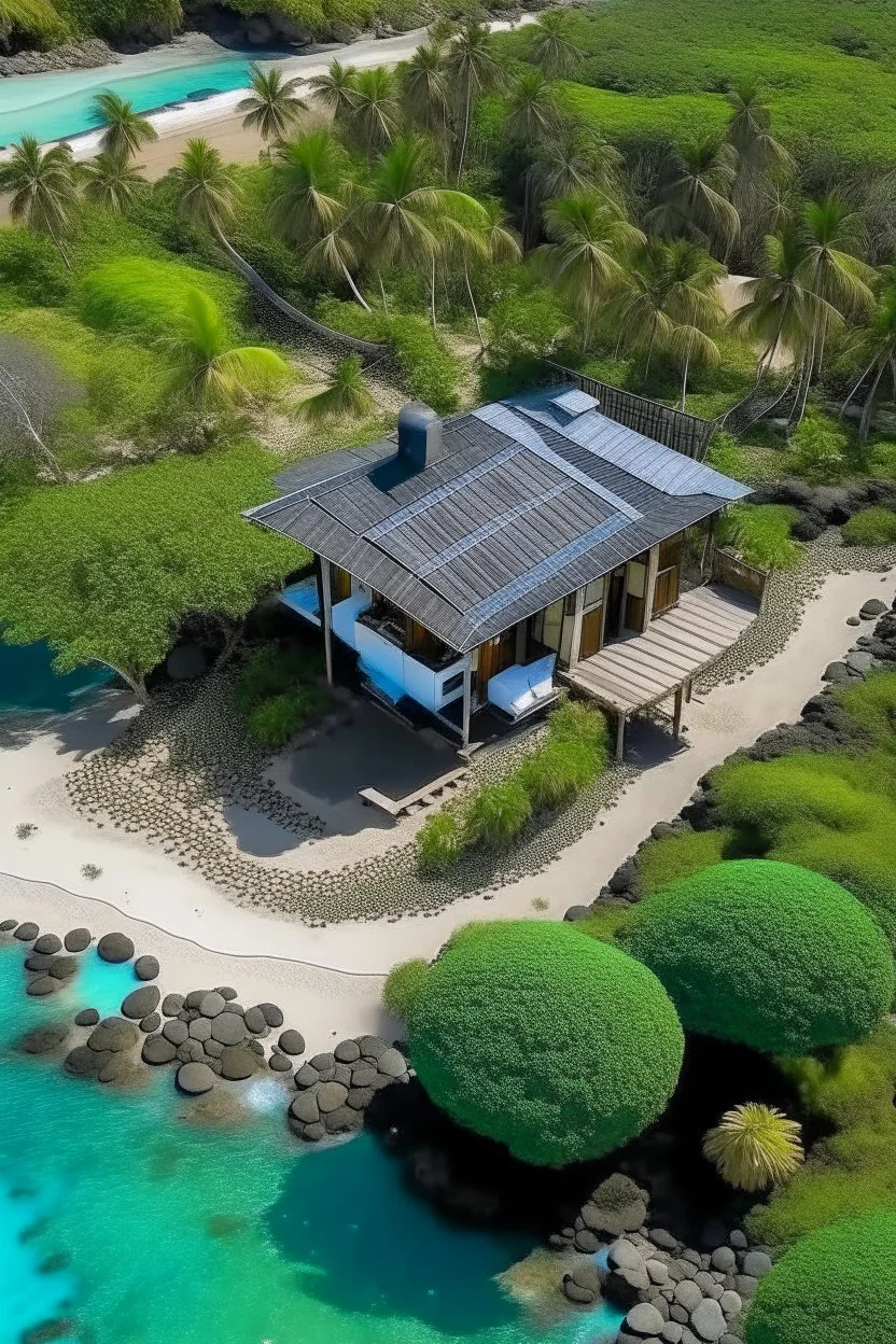 luxury eco resort hawaii bungalow in v at the beach drone view