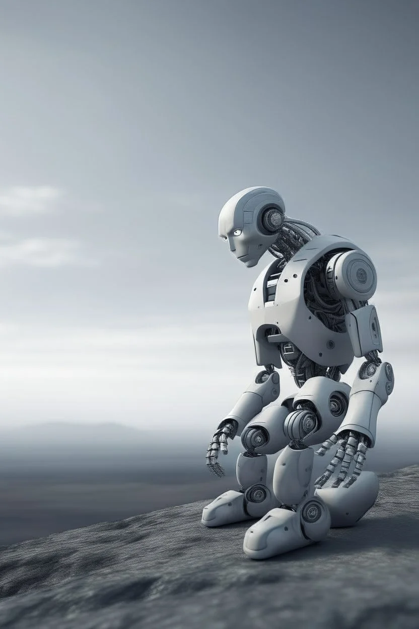 a scary robot searching for humans looking right from far away