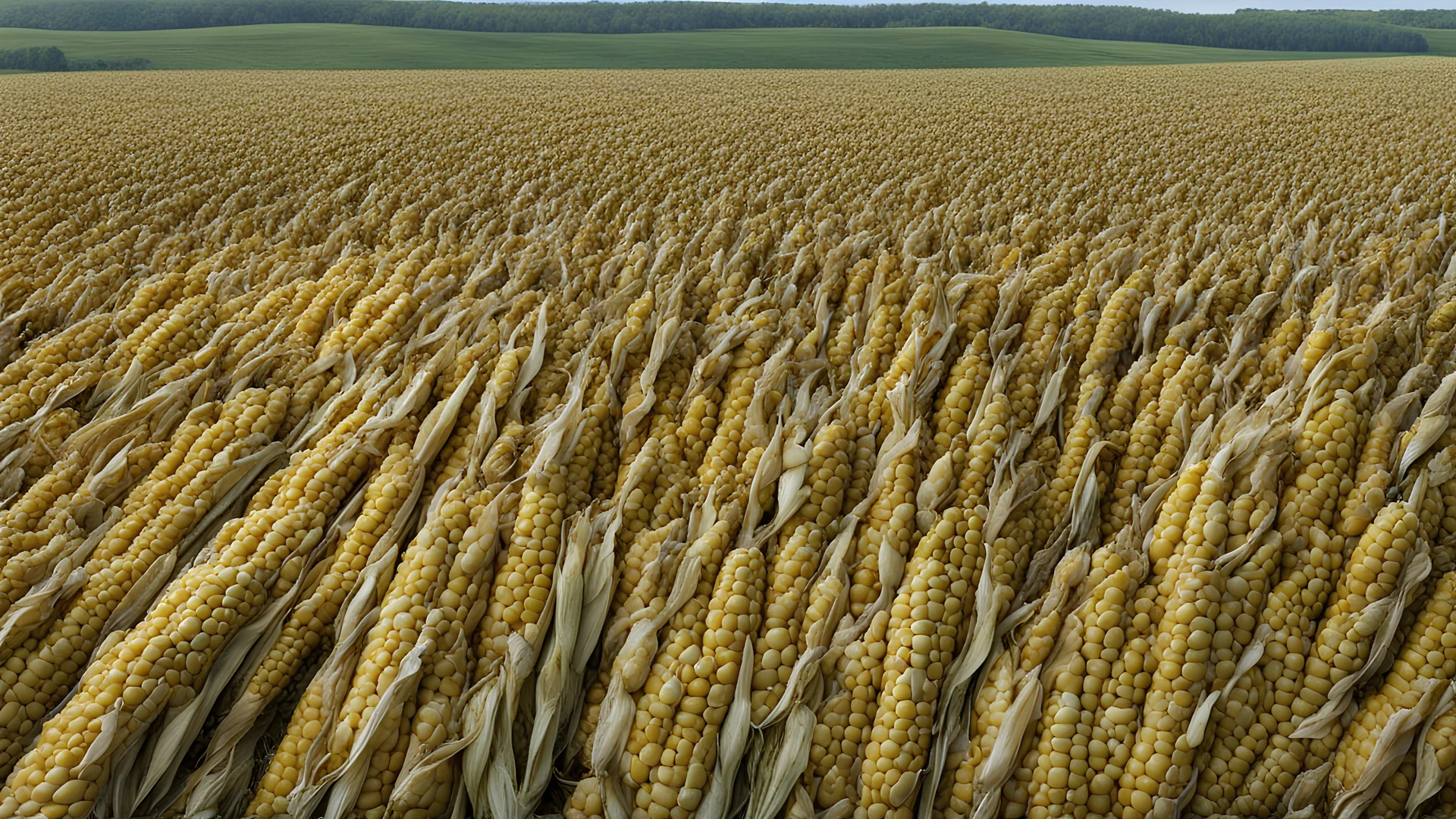 a huge area, a field of corn