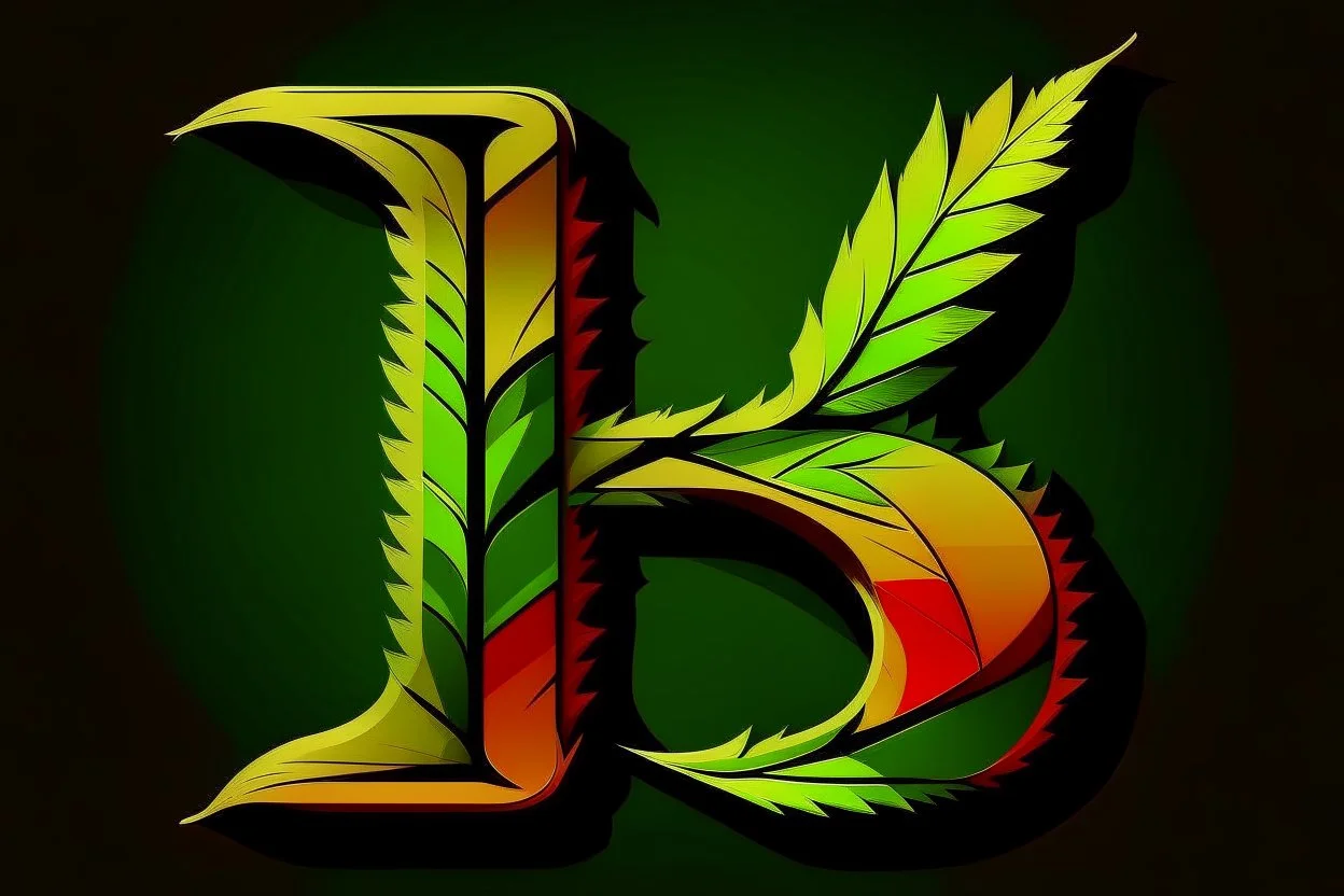 LETTER 'B' CANABIS LEAF RASTA