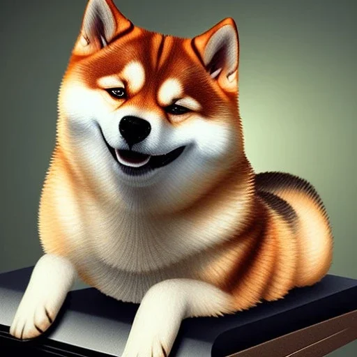 shiba inu sitting on Hitlers lap