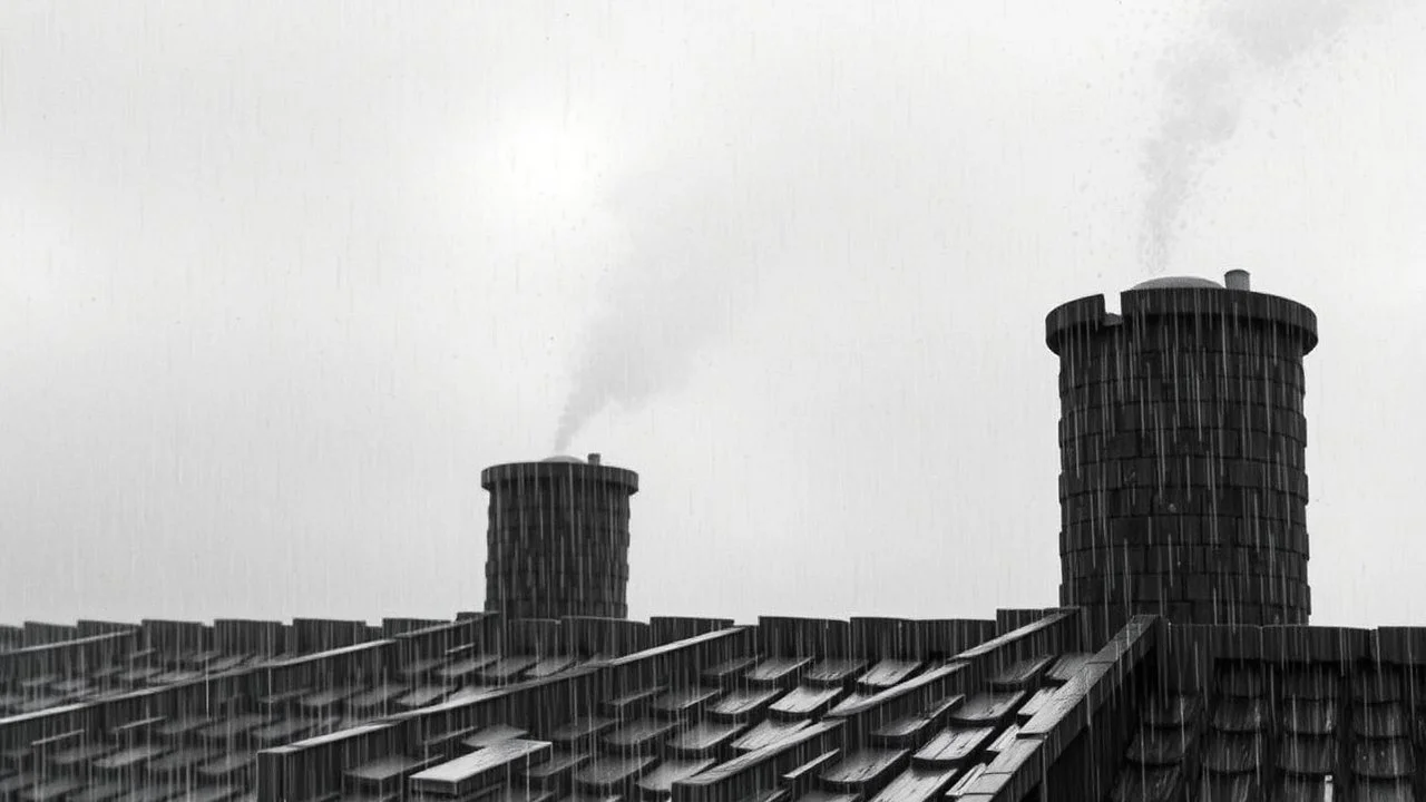 The showers beat On broken bhnds and chimney-pots,