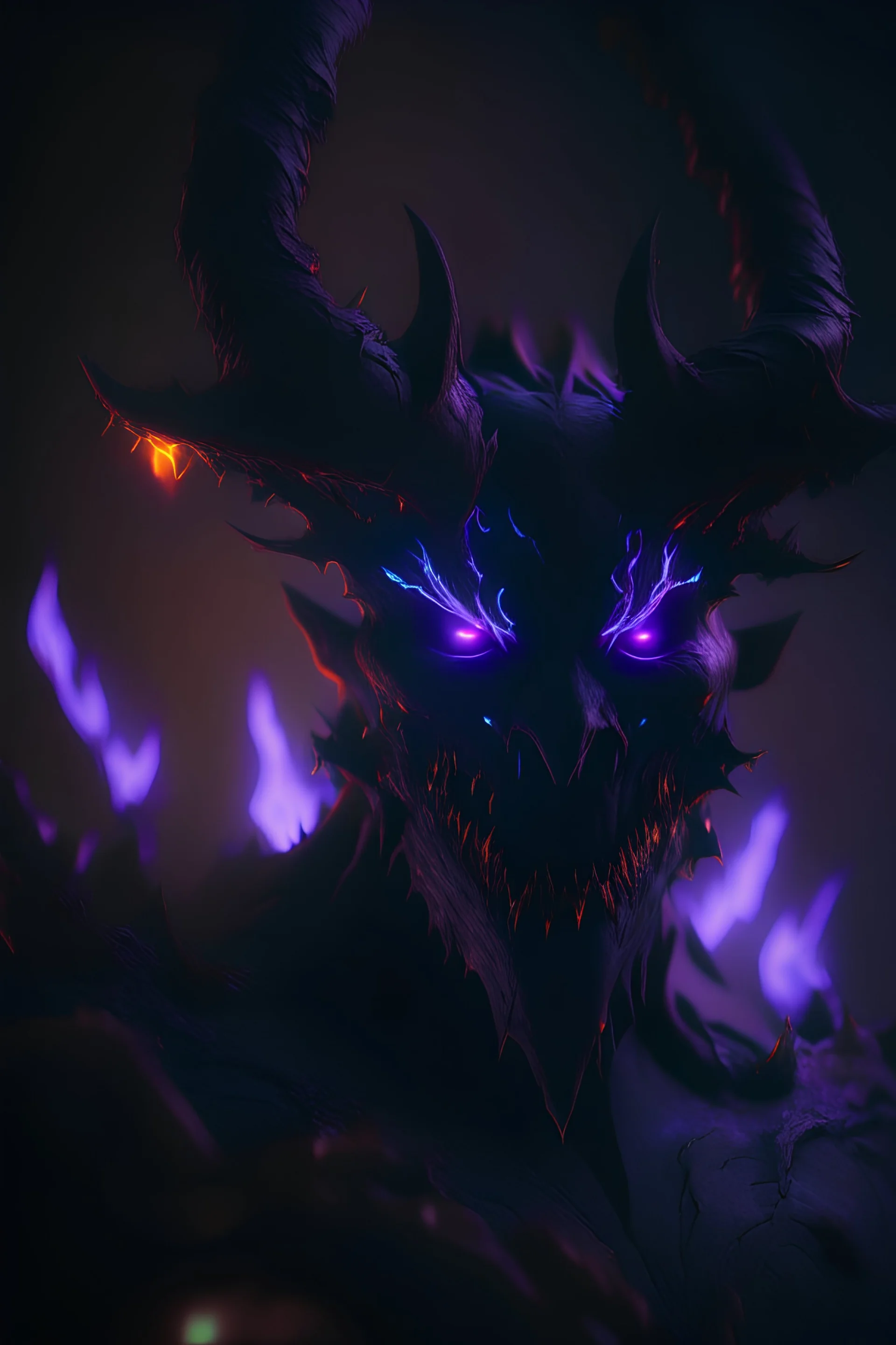 dark void demon, volumetric lighting, particales,highly detailed,cinamatic, deep colours,8k