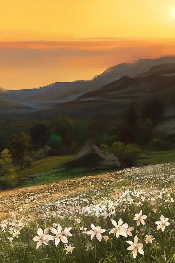 A beautiful classical painting of a landscape