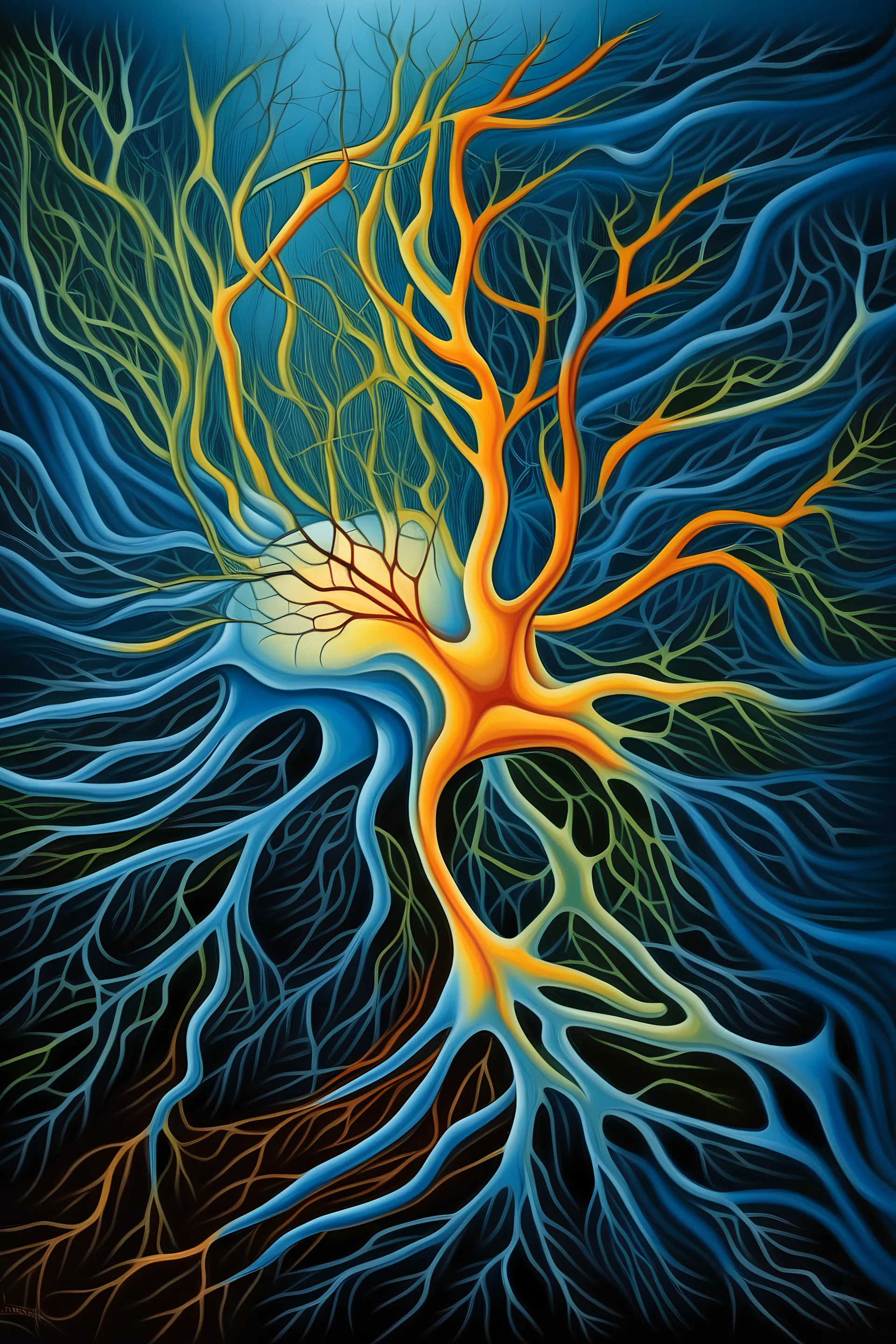 brain neurons painting
