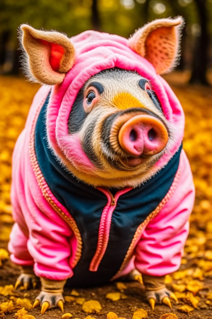 Pig in a bear costume