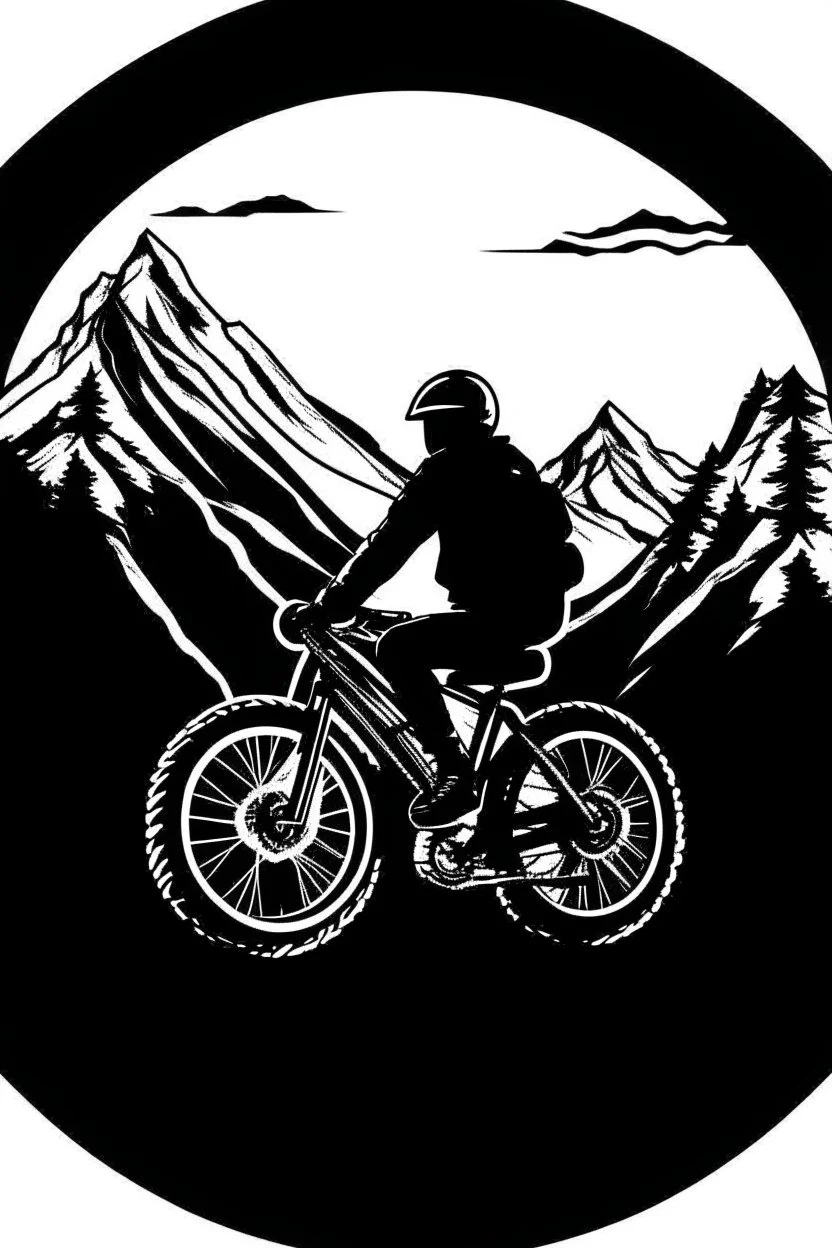 moutain,biker clip art simple two,tone