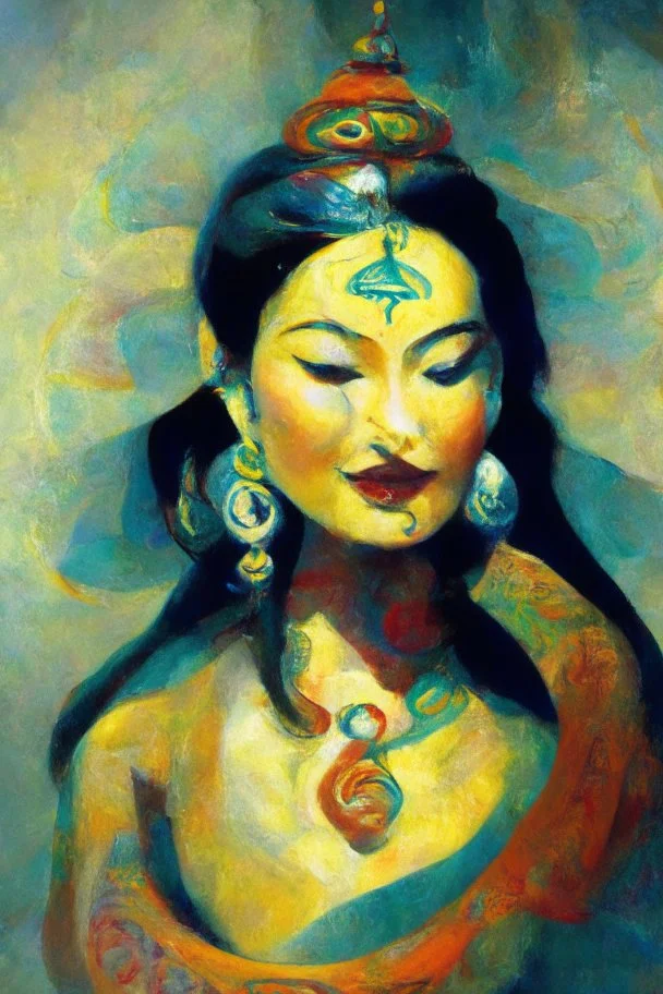 Tibetan goddess impressionist style