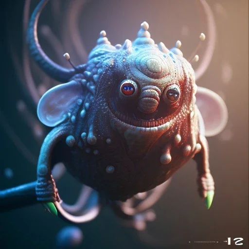 Cute fluid ink creature, big black eyes, unreal engine 5, 8k resolution, photorealistic, ultra detailed