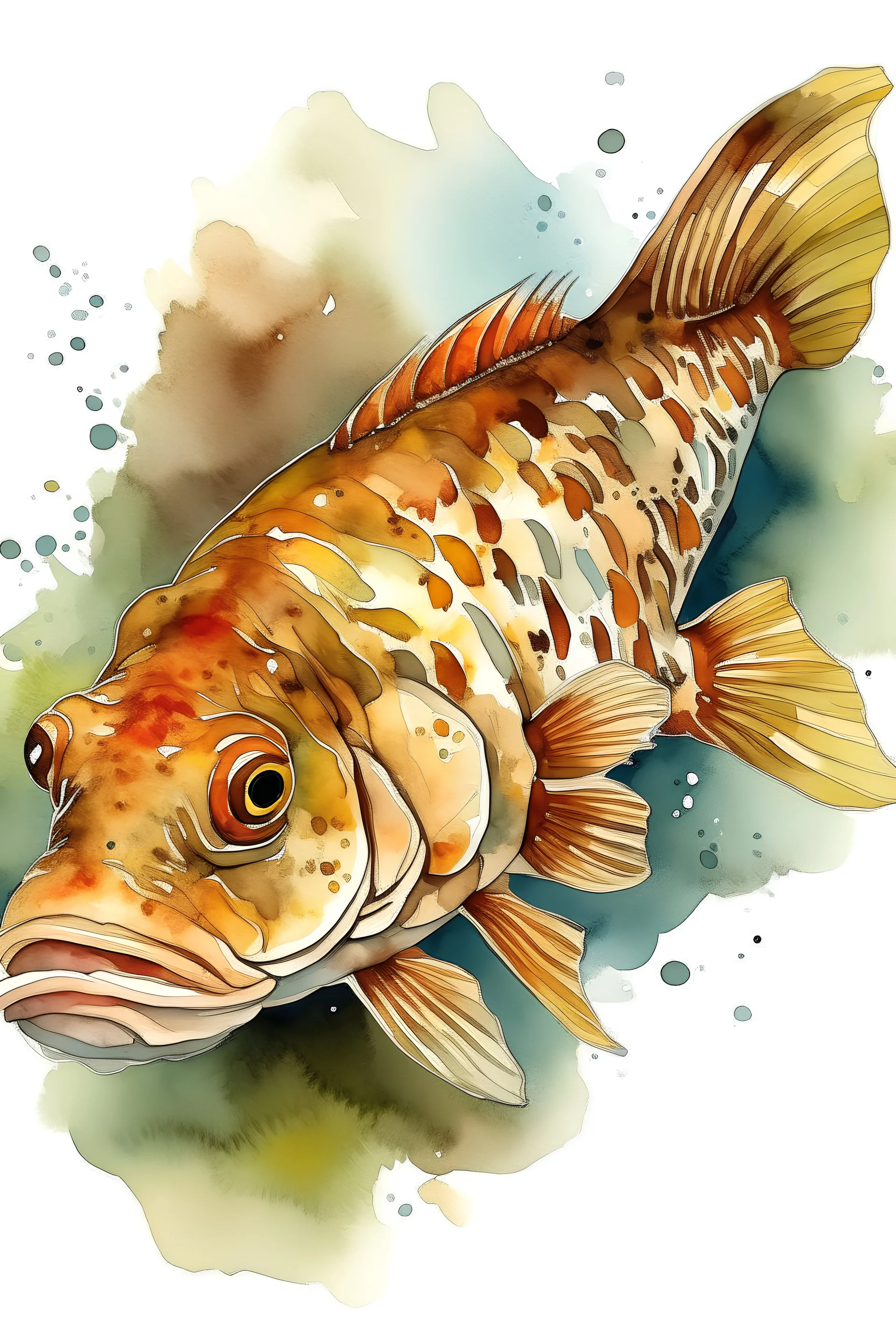 freshwater sculpin in the style of a watercolor