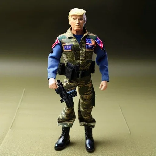 G.i. Joe toy camouflage doll Donald Trump face with boots full body in package high resolution 2019