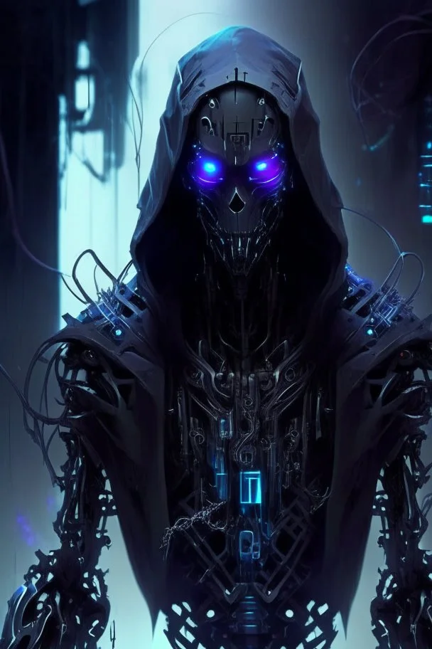 dark humanoid robot artificer futuristic assassin