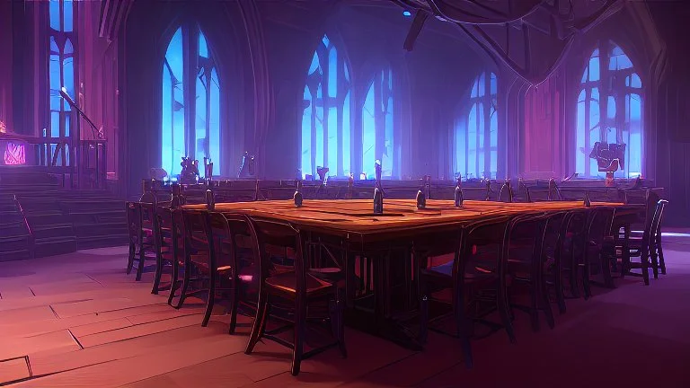 the table in the great hall