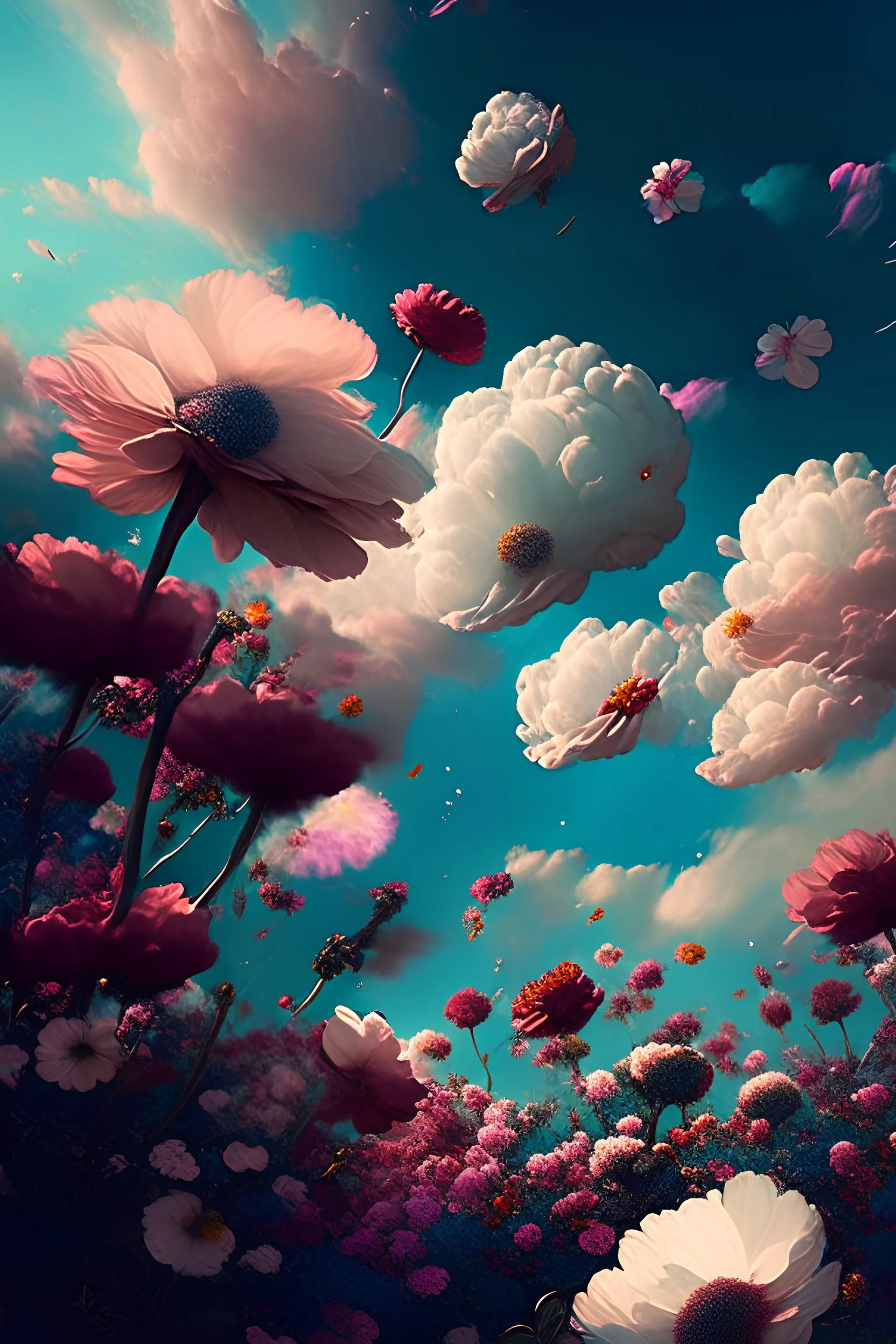 A sky full of flowers